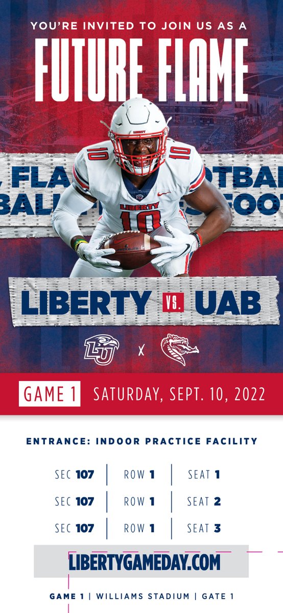 Ferg32J's tweet photo. Thank you @LibertyFootball @LUFBRecruiting for the Gameday invite, I will be there! My parents met in the #Demoss building 20 years ago. How awesome is that?  #Legacy @MHSCatsFootball @CoachJVereen @Coach_Jenks @TFRScouting @FILMTOFIELD @KennyMotivates1 https://t.co/slN5ns32bv