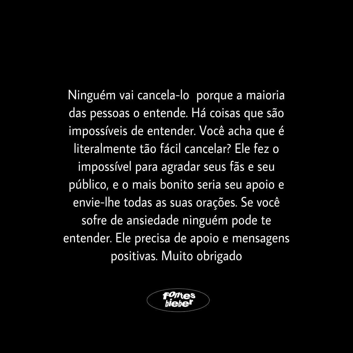 fontesbieber's tweet image. "Ele fez o impossível para agradar seus fãs e seu público, e o mais bonito seria seu apoio". — Jocelyne Miranda médica particular do Justin Bieber.