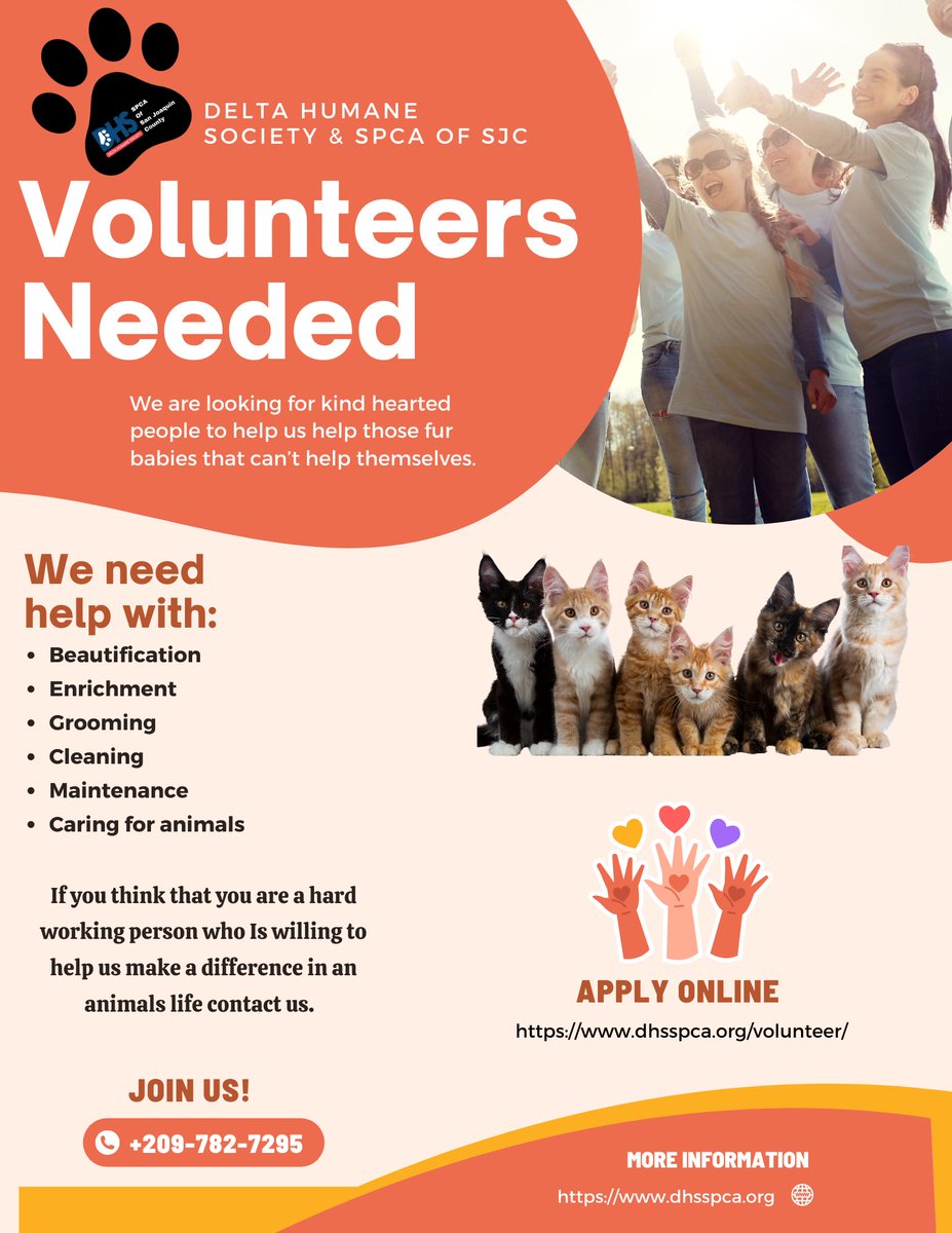DeltaHumaneSPCA's tweet photo. Do you have some free time? https://t.co/djL5nYp0KW