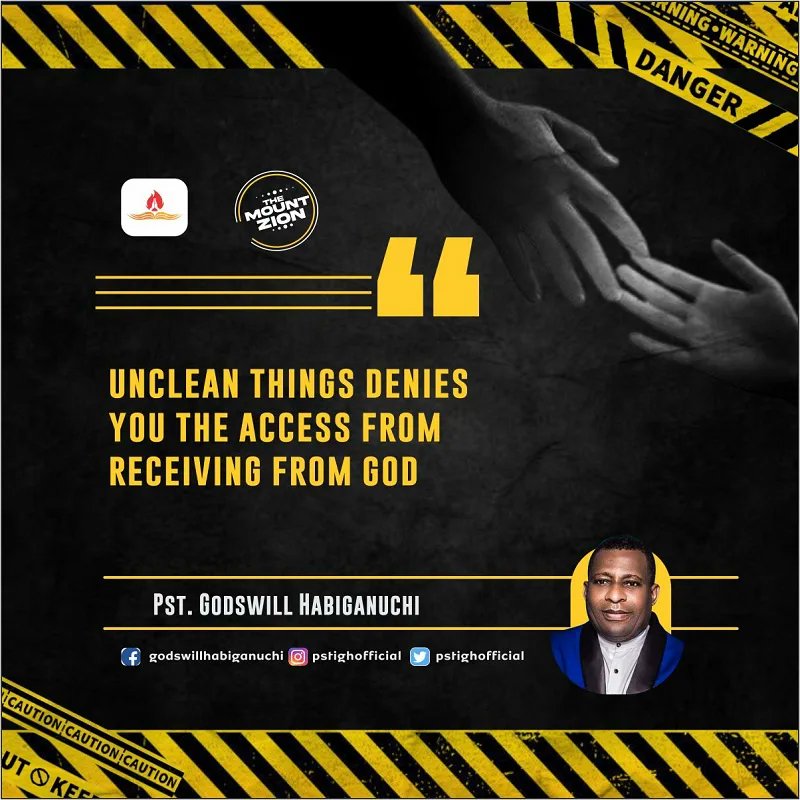 Pst_IGHOfficial's tweet photo. TOUCH NOT UNCLEAN THINGS
Gen. 3:3
The devil doesn't go to far but uses someone close to you and you trust sometimes to engage you to a negative act. The result of it all makes your spiritual life to die, withdraws you from the things of God because of the unclean things touched. https://t.co/MqcBcLskYG
