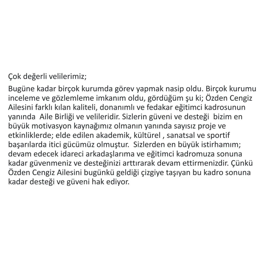 Müdürümüz Necdet BAYINDIR'ın Veda Mesajı