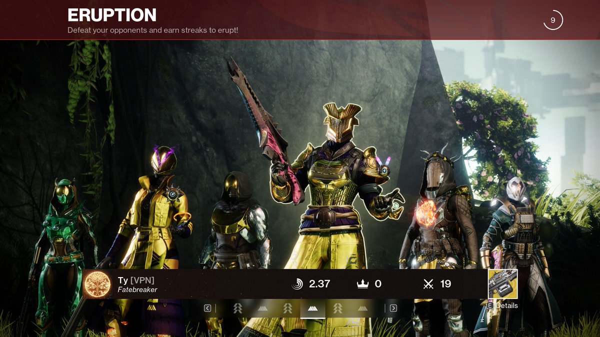 AmberGambit's tweet photo. #GoldForSeptember #Destiny2 @TheTylegomaniac and I just got a gold team in matchmaking 💛 https://t.co/e4BeedYKvc