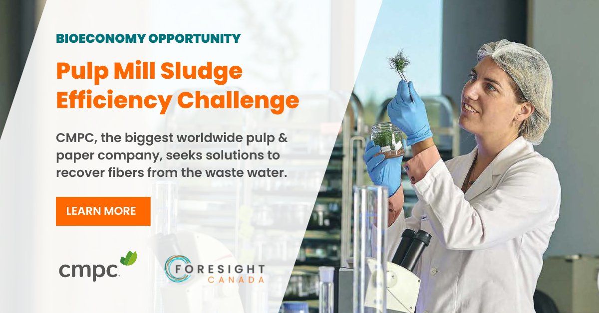 🌳 <a href="/SomosCMPC/">Somos CMPC</a> the world's biggest pulp &amp; paper company, is seeking solutions to recover waste water sludge fibers from their manufacturing process in our Pulp Mill Sludge Efficiency Challenge.

🗓️ Learn more on Sept 27: bit.ly/CMPC-webinar

Apply 👉 bit.ly/CMPC-Challenge