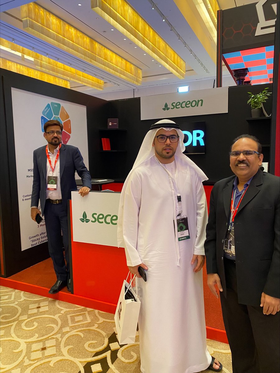 mishra_naini's tweet photo. Thanks to customers and partners for many interactive demos and discussions at #menaisc2022 by VirtuPort.
@CyberKnight #AvinashAdvani #Vivekgupta #aiwithactionableintelligence #aiXDR #aisiem #aimssp #stopransomware #cybersecurity #nistcybersecurityframework
#seceoninc #seceon https://t.co/qH1d81WLR3