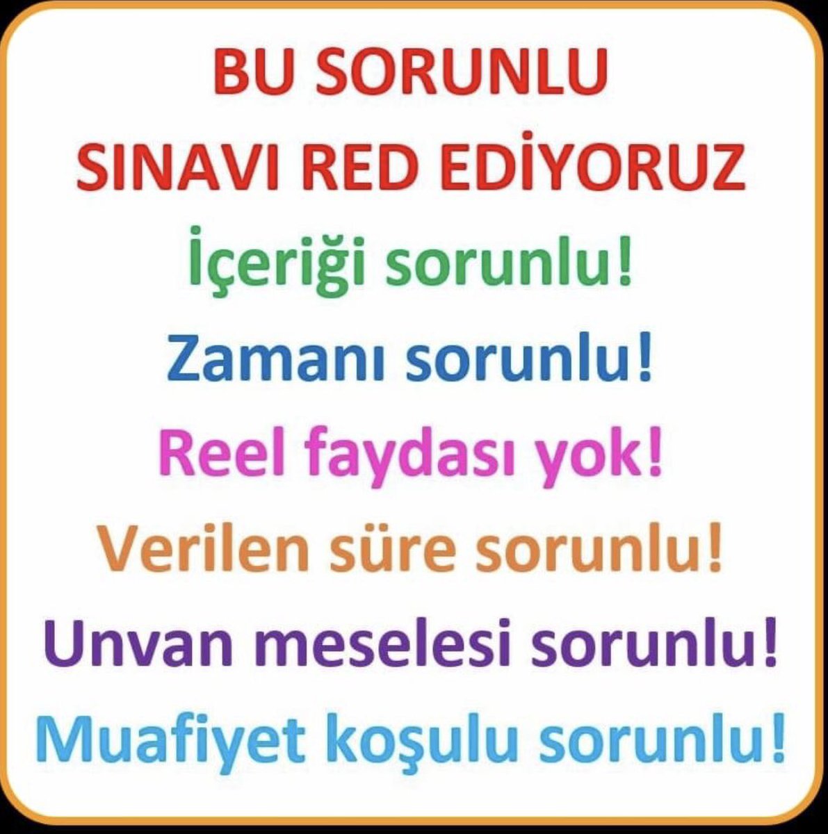 nserdare067450's tweet photo. Demem o ki MEB @tcmeb
neresinden bakarsan bak 
Akla mantığa yatan 
bir yanı yok bu sınavın 
Aklın yolu bir 
İptal kararını biran önce açıklayın 
ve öğretmenler kafaları rahat bir şekilde Eğitim Öğretime başlasınlar 
#ogretmenlervazgecmeyecek https://t.co/Swae5bd6Xr