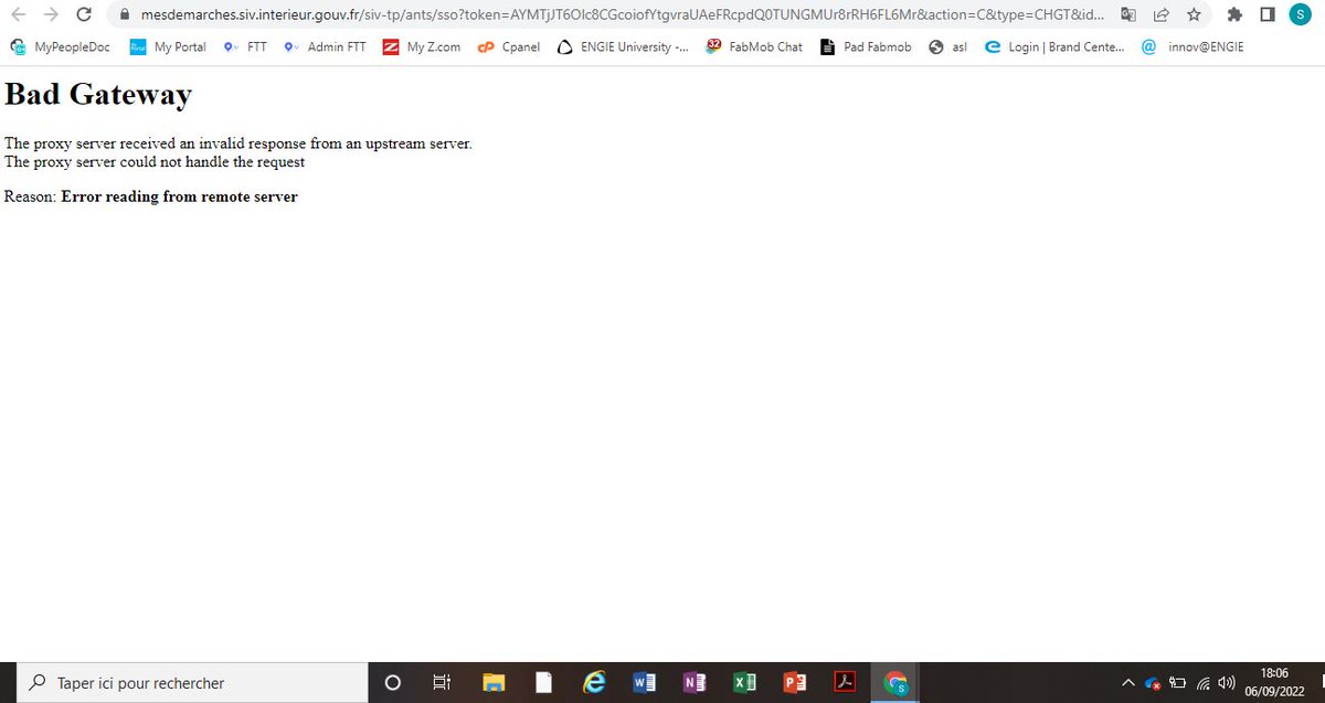 FrenchToTravel's tweet photo. @ANTSdirect celà fait des semaines que je tente d'immatriculer un véhicule, or votre site affiche un Bad Gateways systématique. Aucun moyen de contact direct. COMMENT ON FAIT SVP? https://t.co/mllIfUgCOA