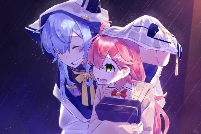 ビジネスパートナーと雨 