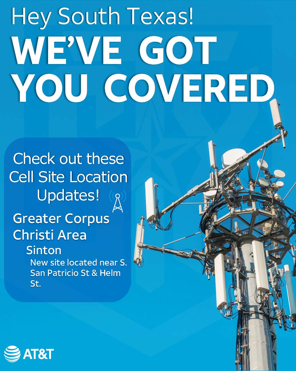 STXspeaks's tweet photo. Good Morning Twitter Peeps! Check out the new cell site builds in STX! Huntsville, Bryan & Sinton all got some extra network love💙#alwaysbebetter #gowest #WeGotSTXCovered @LuisSilva_STX @STXSpeedsetters @stxsigteam https://t.co/c4430xEm3j