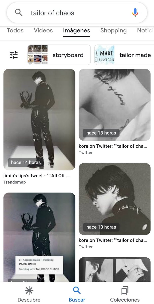 btswingsjm7's tweet photo. — Park Jimin una vez dijo: "yo puedo crear mi propio camino" cuanta razón tiene. El día de ayer la frase puesta en su cuello "Tailor of Chaos" (causante del caos) fue vista en su fotografías para su Photo folio y muchas personas se dieron a la tarea de buscar una referencia, [+] https://t.co/6x3Rxkw1mR