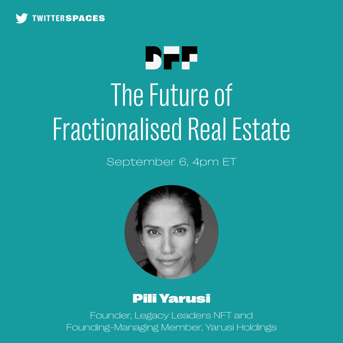 MyBFF's tweet photo. What's the buzz around fractionalized real estate? What does the future of IRL real estate and the blockchain look like?
Join us at 4pm ET to discuss these topics + more with @PiliYarusi at https://t.co/1lOcjPBuBs https://t.co/E9Qcp8NA8q