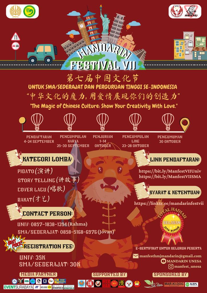 mandarinfess's tweet photo. 大家好!🙌🏻
Mandarin Festival is Comeback! 

📌Pendaftaran:
4 - 24 September 2022

📍 *-Link Pendaftaran-*
SMA/K/Se-derajat: https://t.co/OBplirV9GX
Univ: https://t.co/jHIHlFfW4n 

📢 *-Syarat dan Ketentuan-*
https://t.co/i3CdGCRHig

Ayo daftarkan dirimu sekarang juga 🙆🏻‍♀️ https://t.co/NK6C9C86G2