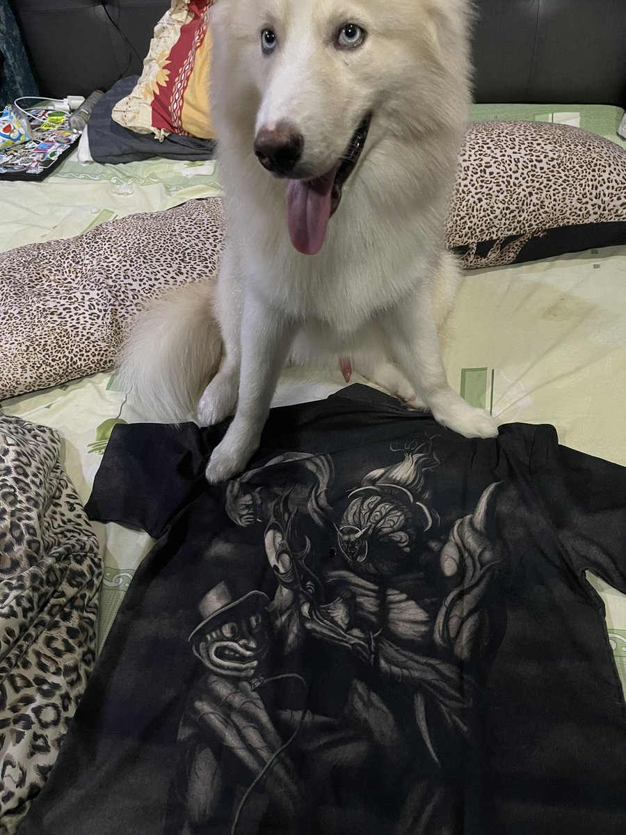 Seeeeeeee!!! Nightmare demon shirt and slowburn freaky show smoking set. Luv it so freaking much!!!!! Me and my gang on da shirt yeeheeeee!!!! @Demon21Tn <a href="/crackedcatnft/">CRACKED CAT🚬</a> <a href="/Bononof/">Bonono</a>  
#NFTCommunity #FTM #ftm