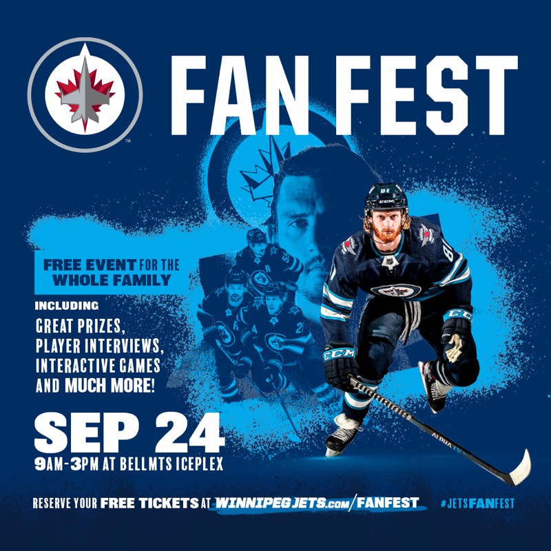 NHLJets's tweet photo. ποΈ TICKETS ARE LIVE ποΈ
#JetsFanFest tickets are available NOW! Take in a day of LIVE action from the Winnipeg Jets training camp, games, prizes, and more!
TICKETS βΆοΈ https://t.co/e2gYtkONDE