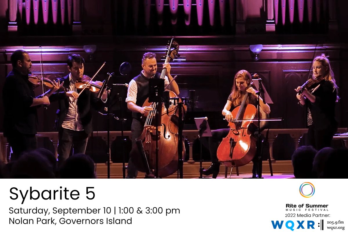 Our final free outdoor concerts of the 2022 season are only four days away! Help us wrap up a great season on September 10th with the “hyper-accurate yet fiercely vivacious” quintet, <a href="/sybarite5/">Sybarite5</a> .

Find details on their performances here:
loom.ly/EVpN-Hk