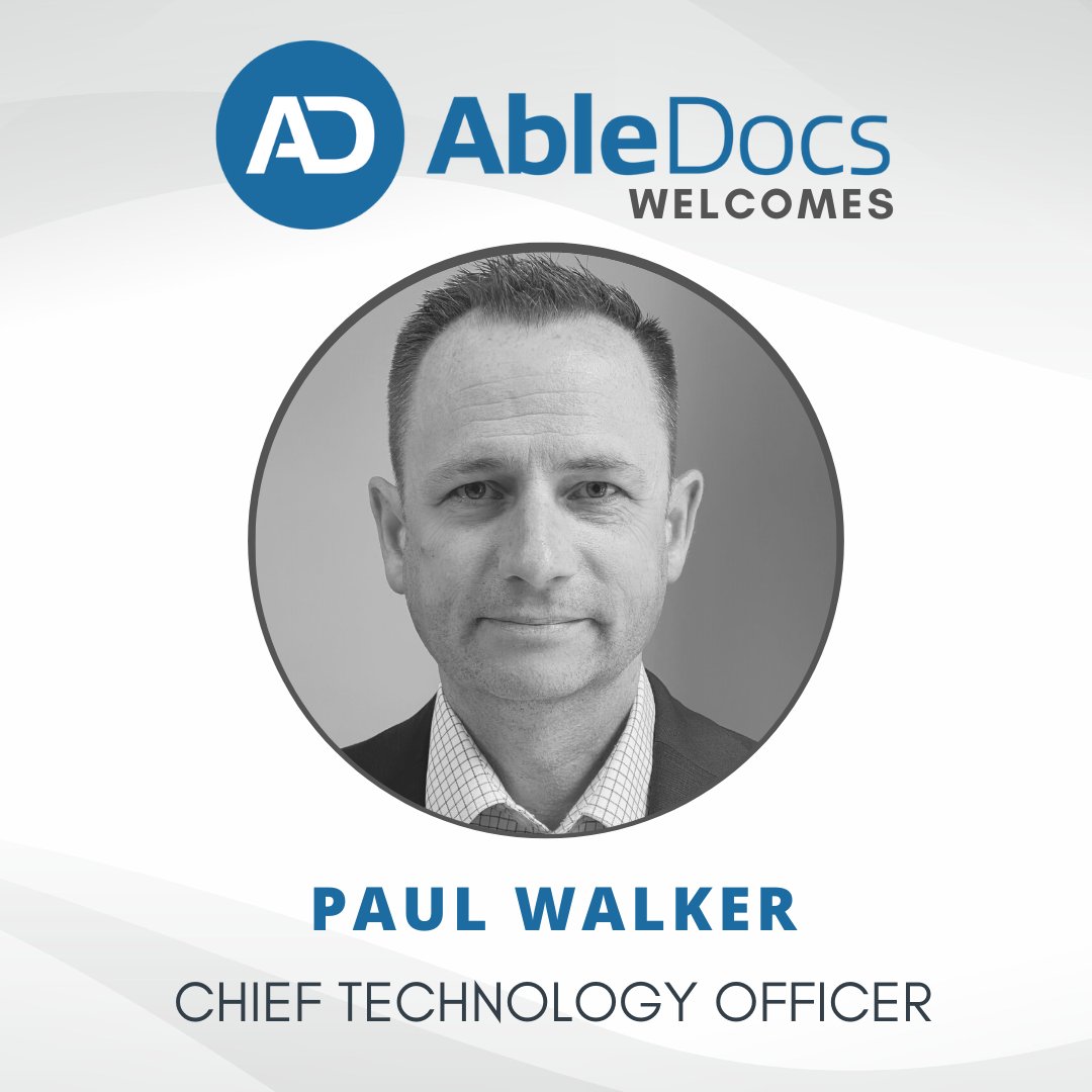 able_docs's tweet image. Please join us in welcoming Paul Walker to Team AbleDocs as our Chief Technology Officer!

#AlwaysAccessible #AlwaysAbleDocs #GrowingTeam
