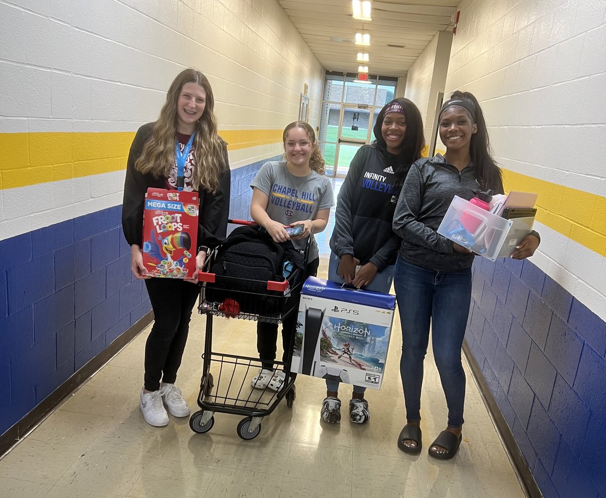 Varsity Volleyball representing todays theme “Anything But A Backpack!”