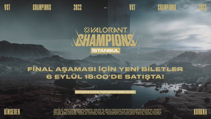 🚨Riot Games, 16-17 Eylül tarihleri için ek biletlerin bugün 18:00'de satışa çıkacağını duyurdu.