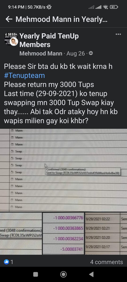 mehmood_mann's tweet photo. @ch_hammad0900 @TenupNation @Ibtisamahmed11 I'm stuck in swap from last 10 months, that's completely unfair. I already informed you in *Yearly Paid Tenup Members Group* but issue is not solve. @Ibtisamahmed11 https://t.co/ScGd1npcax
