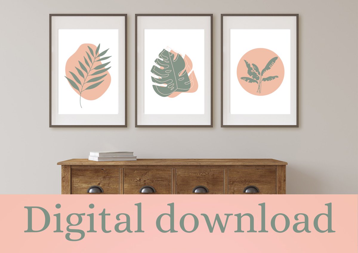 SetSceneDesigns's tweet photo. Three beautiful abstract leaf designs available for instant download. Simply buy, download and print. Buy before 30th September and receive 20% off with promo code SAVE20 https://t.co/3uQQibqcGS #abstractart #digitalart #downloadableart #livingroomdecor #bedroomdecor https://t.co/44Obc0i9dO