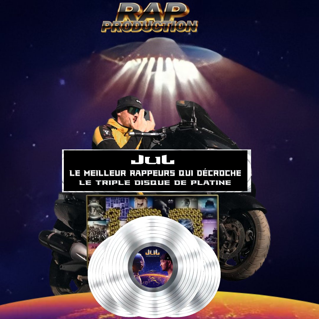 Rap__Production's tweet photo. Le meilleur rappeurs qui décroches le triple disque platine ! 

#juldetp #jul #doretdeplatine #rapproduction https://t.co/jejYxL8mL1