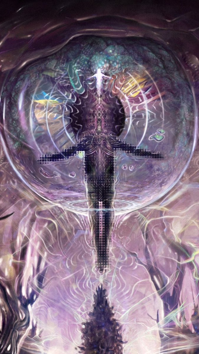 Attainment of the philosophers stone or rainbow body has always been a theme I can’t help exploring in most of my works. Much more can be said on this but my hope is that by flushing out these concepts it sparks something innate in the viewer 👁✨
#rainbowbody #philosophersstone
