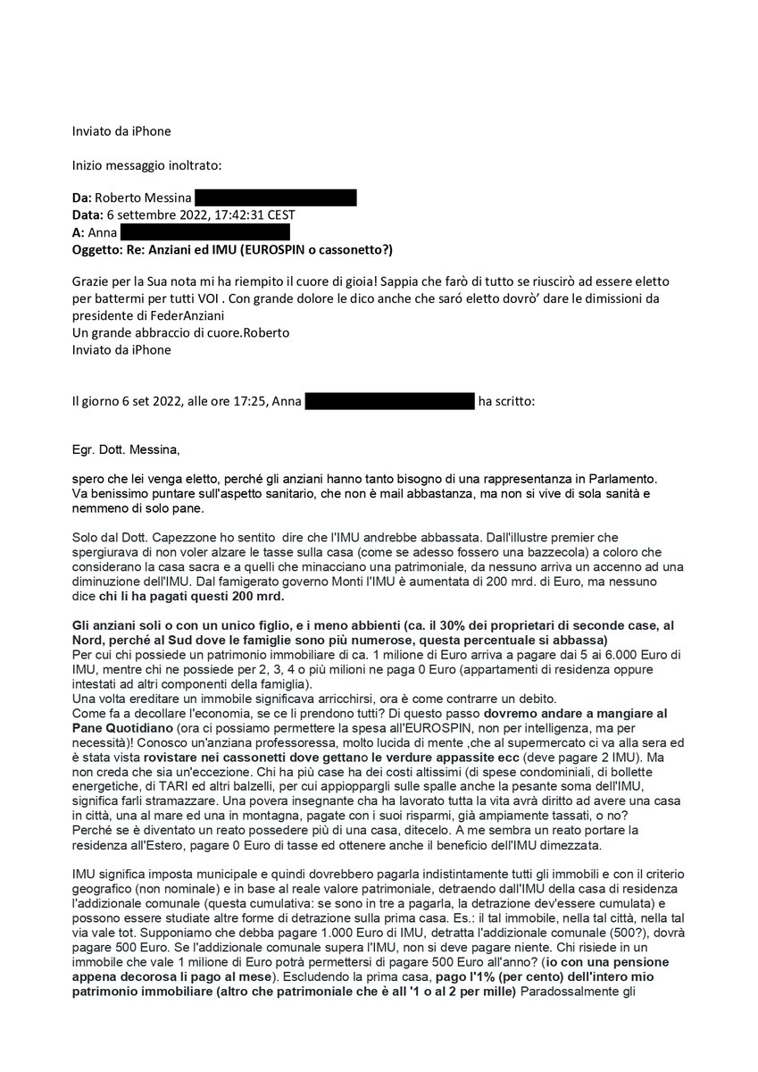 R_Messina1963's tweet photo. Ho ricevuto quest'email dalla Signora Anna, è questo il motivo per cui voglio battermi, per le persone come la Signora Anna che credono in me!

#il25settembrevotolega https://t.co/4L66bEFmx6