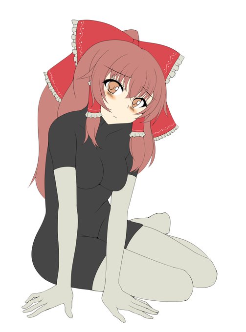 ぴっちり霊夢の下描きです('▽`) 