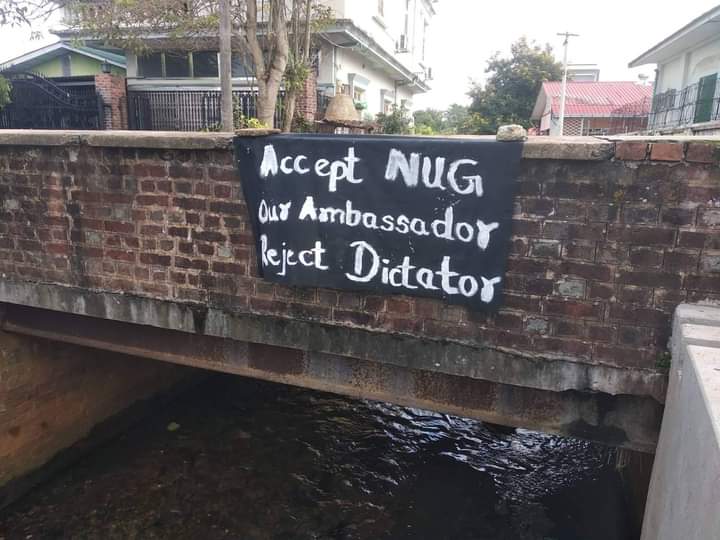 NayDemon's tweet photo. ❝Accept NUG and Our Ambassador, Reject Dictator❞
#AcceptNUG
#AcceptOurAmbassador
#RejectDictator
#CredentialCampaign
#SaveMyanmar
#AcceptNUGRejectMilitary
#UN_ProveYourExistence4Justice
#UKyawMoeTunisOurAmbassador
#CreditOrgPic https://t.co/YU0SGKRGil