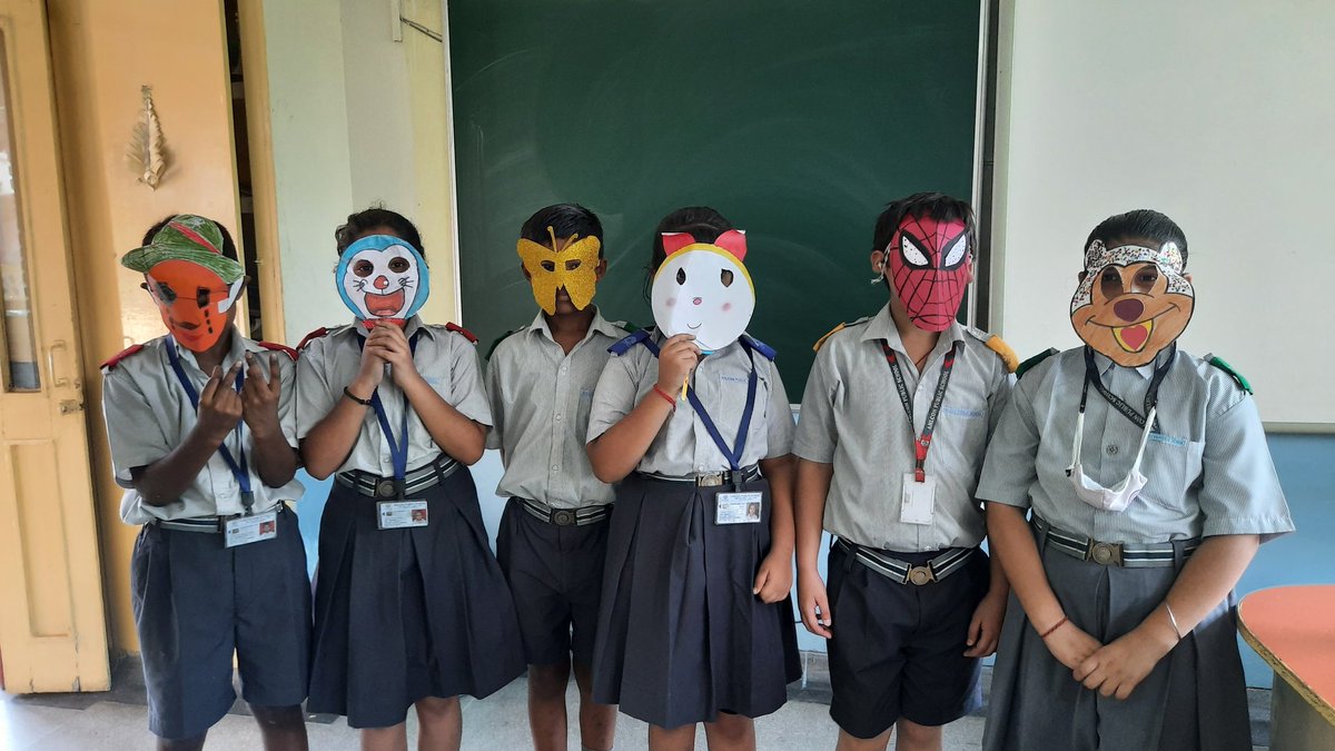 SumedhaSimba's tweet photo. The children of class 4 C made masks to show their imagination &amp; creativity as part of the enrichment activity. https://t.co/RGKIq7Cfnw