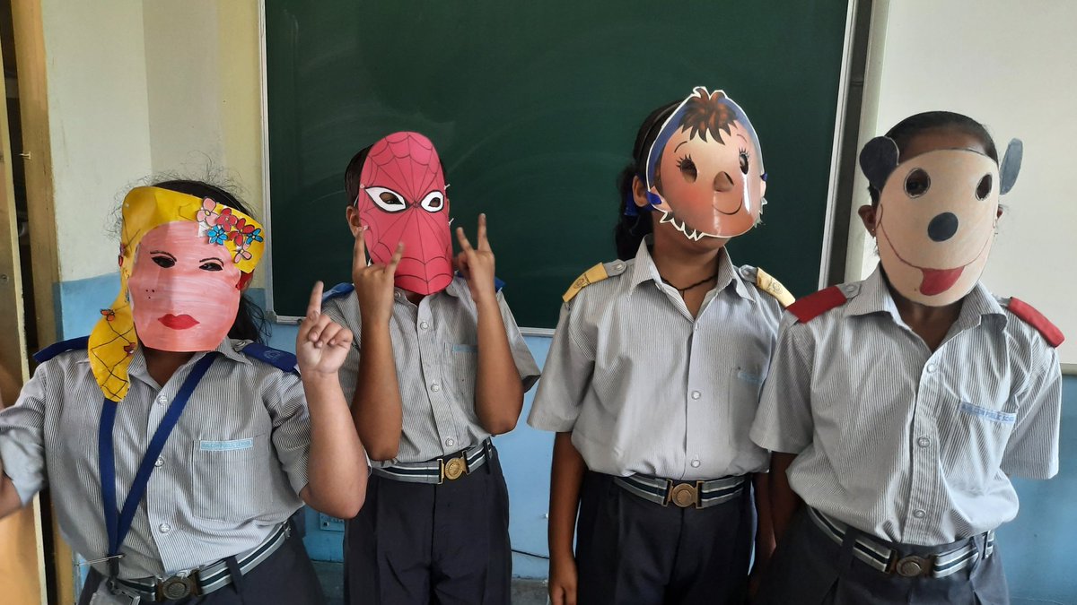 SumedhaSimba's tweet photo. The children of class 4 C made masks to show their imagination &amp; creativity as part of the enrichment activity. https://t.co/RGKIq7Cfnw