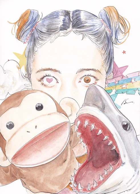 同じ人物で3パターン描いてみた。 