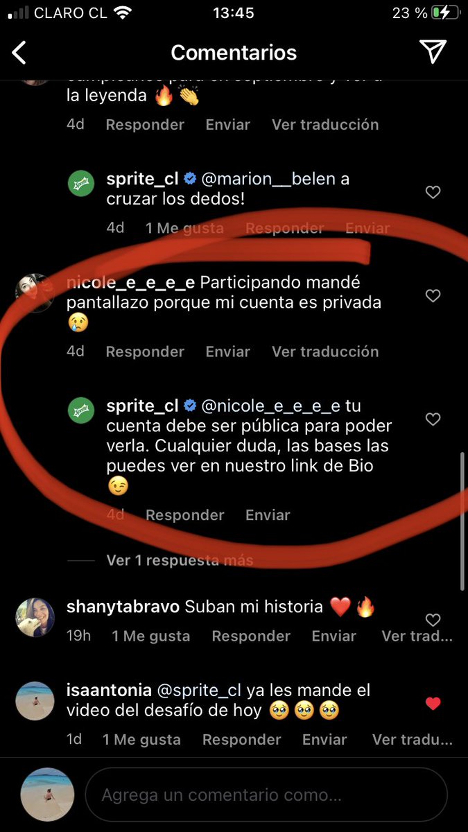isaantonia's tweet photo. @Sprite_Cl vean los pantallazos que enviamos las cuentas privadas 😫😫😫 ya he enviado varios desafíos y ninguno lo ven 😞😞😞 https://t.co/qibzXR9NKt