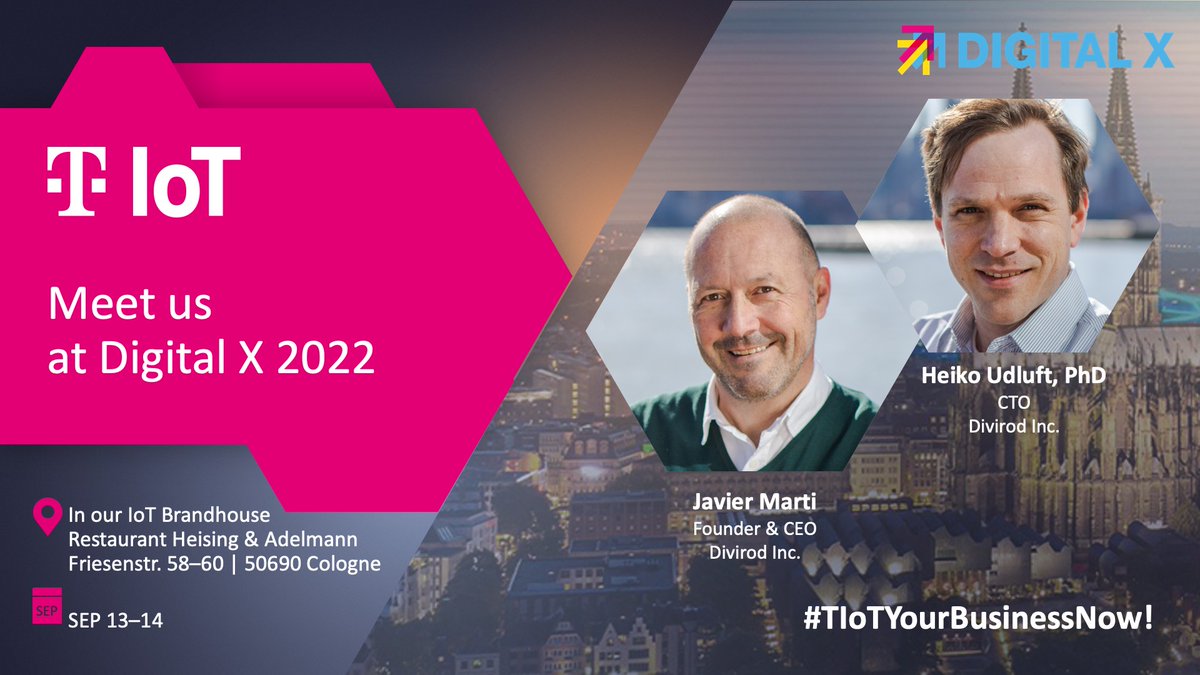 divirod's tweet photo. We are going to #DigitalX22! Come explore Divirod water risk datasets at the Deutsche Telekom IoT Brandhouse (https://t.co/vOVV84iwLQ) Javier Marti will be addressing water risks in the Sustainability Panel Session at the Disruption Stage on Tuesday, September 13th, 4:20 pm. https://t.co/GB6V3EXxPK