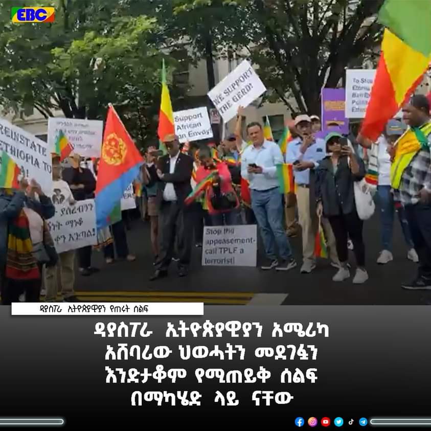 ebczena's tweet photo. Ethiopians in the diaspora and friends of #Ethiopia gathered in Washington DC to demand US to stop supporting the terrorist TPLF group. https://t.co/bwkkUCq4ik