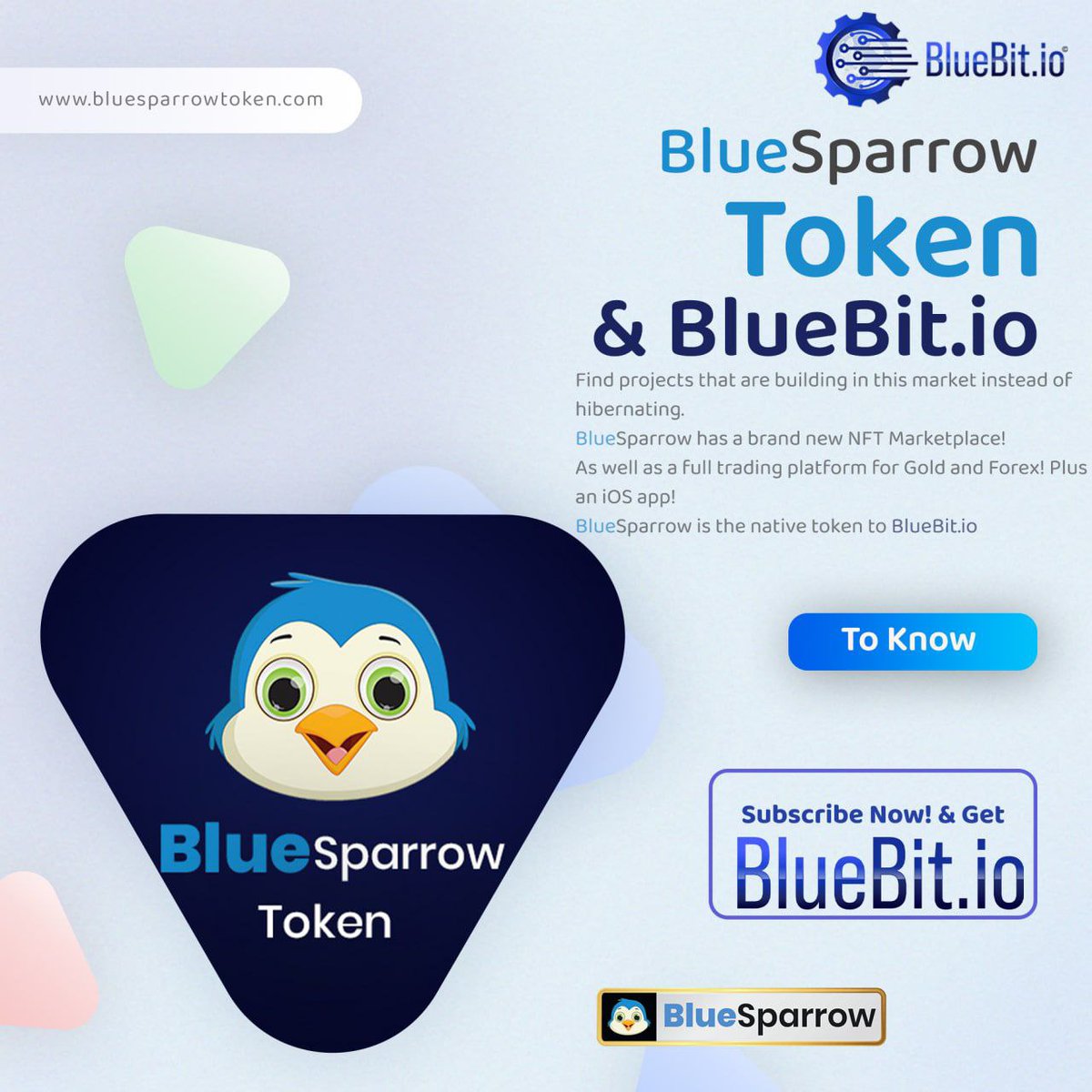 Selenaa6694's tweet photo. @kucoincom -#BlueBit Centralized CryptoForex Exchange
-NFT Marketplace
-Daily Draw
-iOS app
-Hundreds of charity work
-Professional team
-A strong community
Can you guess the name of the token?
.
.
.
Yes, you guessed it right: #BlueSparrow https://t.co/VVEmcBnLlq