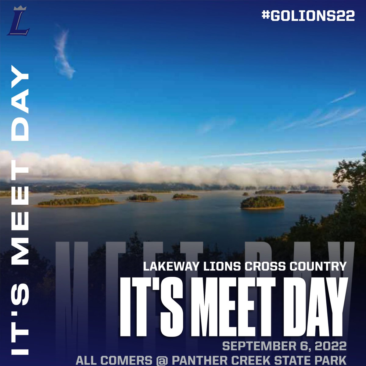 LCALions_sports's tweet photo. Your Lions Cross Country team competes today at Panther Creek State Park in their annual All Comers event. Good luck, Lions! #lakewaylions #golions22 #lcaxc https://t.co/l60tcVrW1I