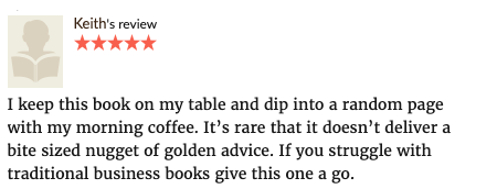 Reader love from Keith on Goodreads 🙏

"If you struggle with traditional business books give this one a go."

Grab your own copy today at tiny.mba