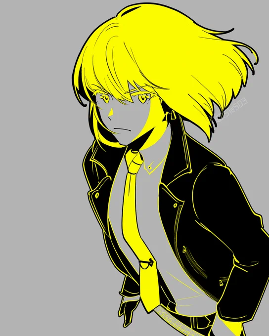 「ネクタイ」90m#プロメアいつでも真剣お絵描き一本勝負スーツ絵のとき絶対ネクタイしてくれてて最高に好き 