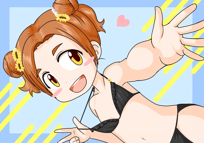先週末からずっと、お団子ヘア薫ちゃんと黒ビキニのことばかり考えていたら、お団子ヘア黒ビキニ薫ちゃんという天啓が降りましたので。そういうことで、はい。#龍崎薫 