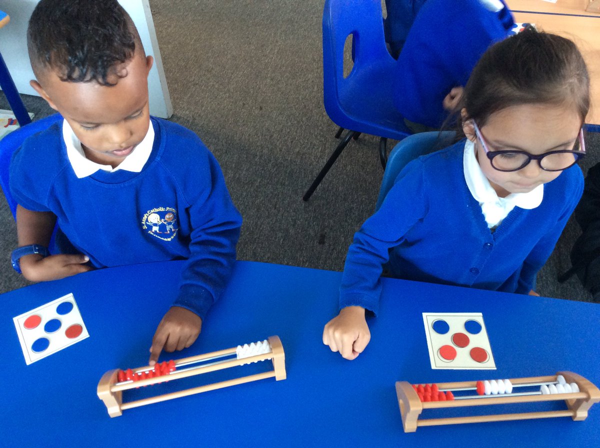 EYFS2stannes's tweet photo. Well done Year 1 on a fantastic maths lesson this morning using Rekenrek’s, double sided counters and stem sentences to explore 5! https://t.co/INlDMdIQ8O