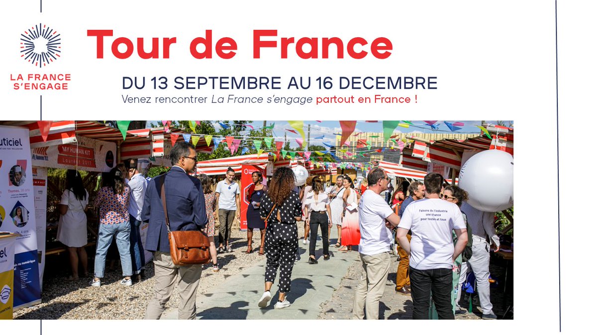 C'est parti pour le #TourDeFrance de <a href="/LaFrancesengage/">La France s'engage</a> 💥Vous portez une innovation sociale et vous souhaitez changer d'échelle ? Rencontrez notre communauté à Paris le 13.09 , où sur l'une des 23 étapes pour + d'infos sur le #concours 
📝Inscriptions >> bit.ly/3AP2PLT