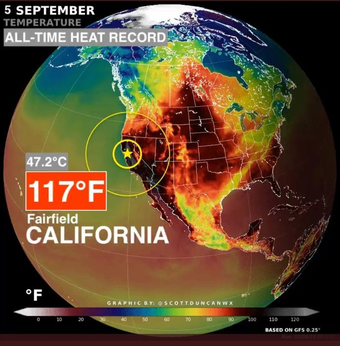 Every day we use fossil fuels and deforest the planet the hotter and hotter it will get until one day Earth will no longer be livable 
47 degrees C (117F) in California