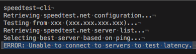 JVconseil's tweet photo. @Speedtest ERROR: Unable to connect to servers to test latency🛑

https://t.co/BZP93tNEer

#speedtestcli https://t.co/TD0kDmwVHd