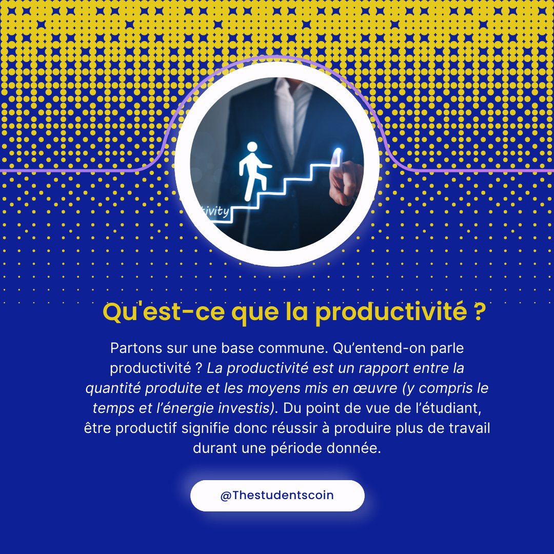 theStudentscoin's tweet photo. C’est la #rentrée et vous craignez de ne pas être assez #productif pour réussir votre année ? TSCI vous propose quelques #conseils qui devraient vous aider à améliorer votre productivité pendant vos études !👀💪
Alors ? Prêts pour cette nouvelle année avec TSCI ? https://t.co/wRQmoyCO2Y