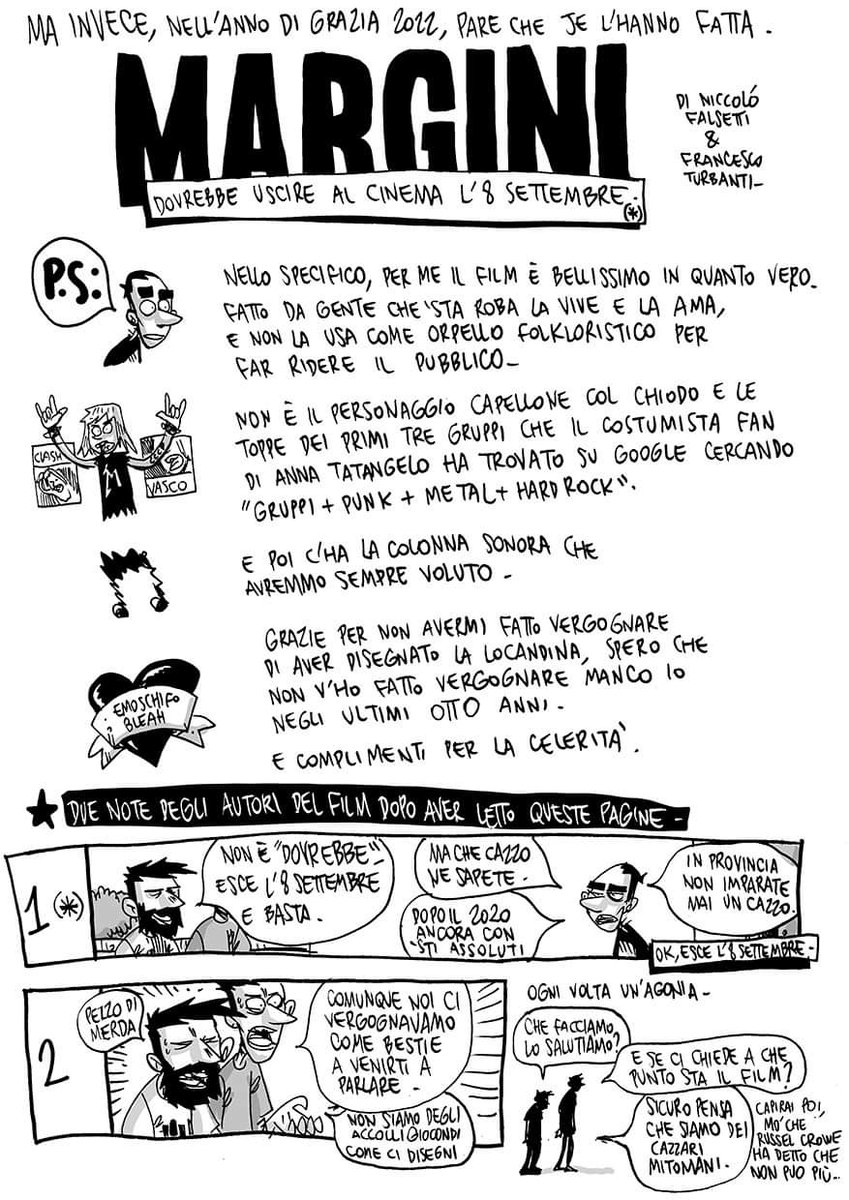 "Mortaccitua hai disegnato la locandina e sei l'unico che non ha postato un cazzo su Margini"
quindi questa è l'avvincente storia della mia collaborazione
(#Margini esce giovedì al cinema, non ripeto qui tutte le cose belle che ho pensato vedendolo perché tanto so scritte sotto)