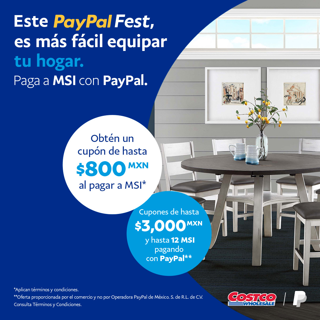 PayPalMexico's tweet photo. ¡Aprovecha este #PayPalFest en Costco!, compra todo lo que necesites para tu hogar pagando con PayPal. 🛍️✨ #PayPalFest2022 #Costco #Ofertas #celebración #súper
Compra ahora: https://t.co/DbFwgKUvSy https://t.co/uXjNRfB0yy