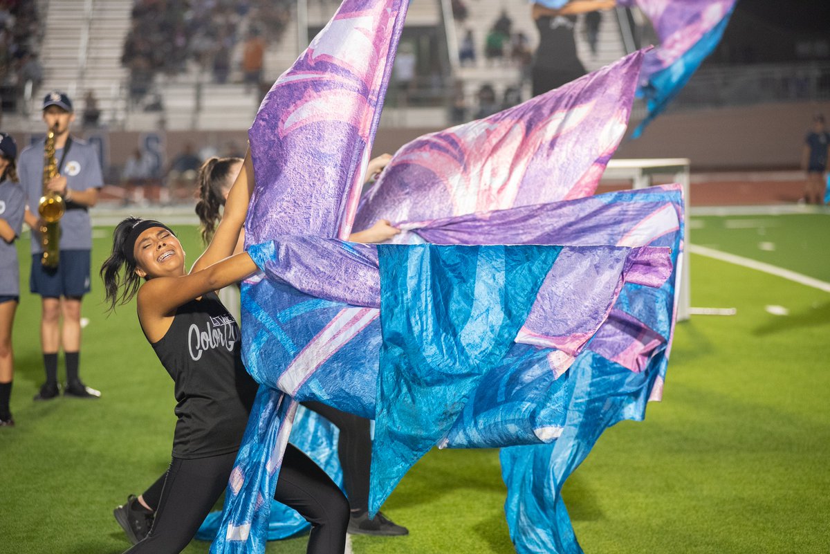 LEHS Band/Drill Team at the first football game of the year, LEHS vs. Eaton. (*Pic Credit - Guy Terry) #littleelmisd #LEISD #littleelmtx #LittleElm