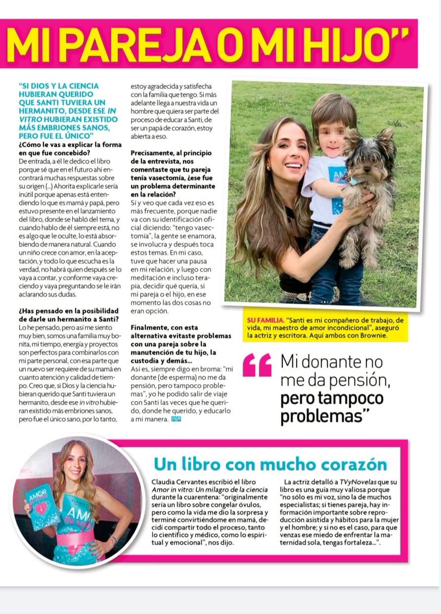 Cervantesclau's tweet photo. Tuve que decidir: mi pareja o mi hijo. #AmorInVitro @penguinlibrosmx Gracias @TVyNovelasMex por tan sensible nota para hablar de historias actuales en nuestra sociedad. @MJ_Candedo @GILBArrera https://t.co/nqq6xQ7OT8