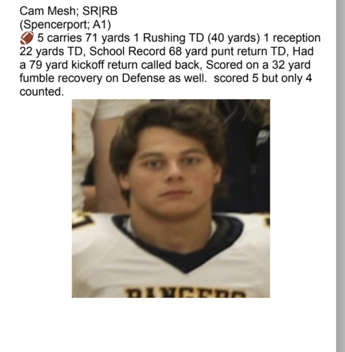 MeshCameron's tweet photo. Honored to receive Week One Player of the Week! https://t.co/SG8tLdNEEm