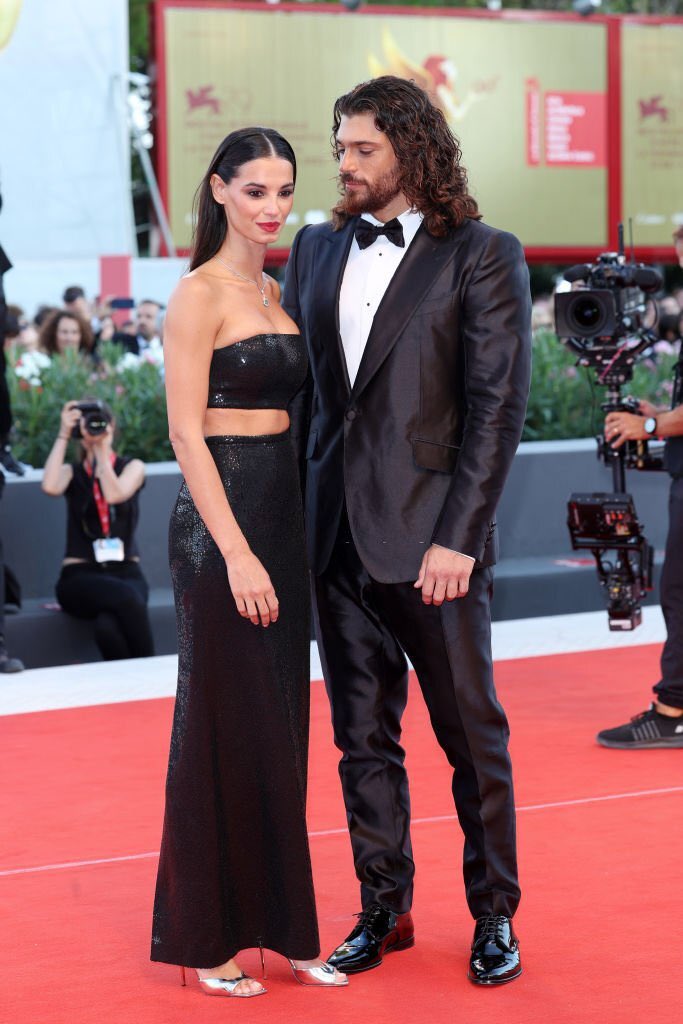 popcultureshub's tweet photo. Francesca Chillemi and Can Yaman attend the "Il Signore Delle Formiche" red carpet at the 79th #VeniceFilmFestival https://t.co/j3EXaz3am3